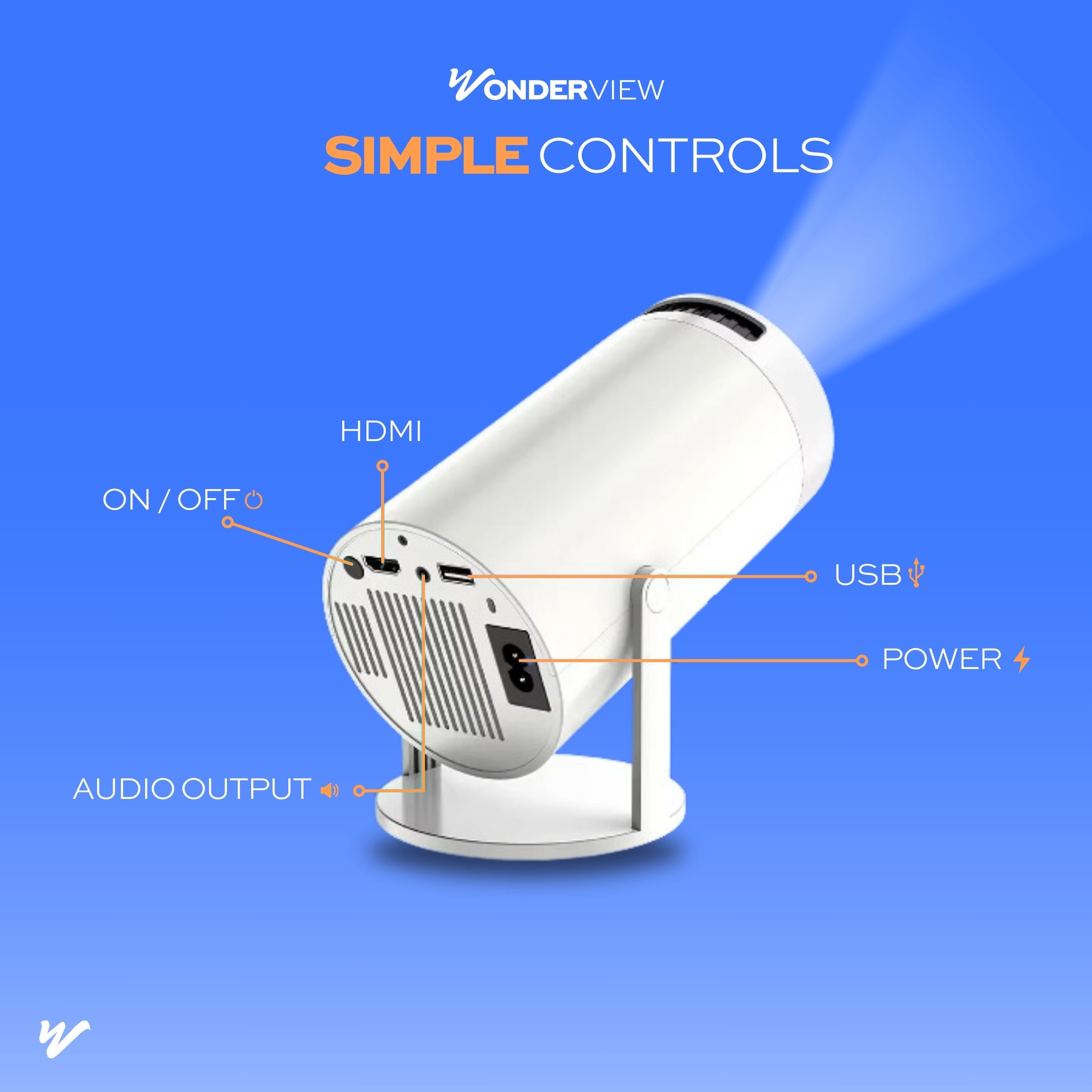 Wonderview Smart Projector - White